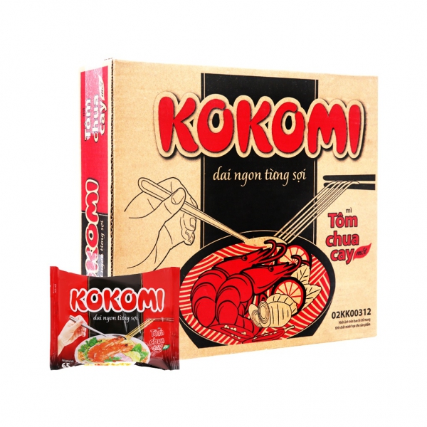 Kokomi Noodle Sour and Spicy Shrimp 30packs/carton