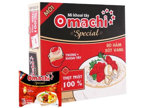 Omachi Special Potato Noodles Stewed with Beef and Wine Sauce 30 packs/carton