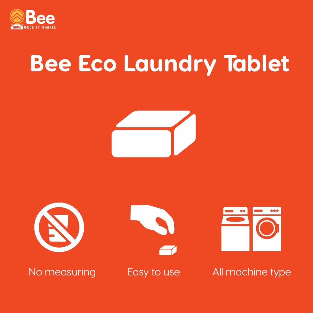 BeeEco smart laundry detergent 36 tablets/box, effervescent tablet form, convenient to use, protects fibers with electrolyte technology