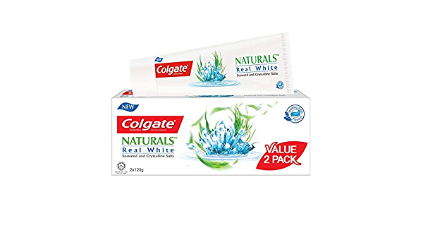 Colgate Toothpaste naturals  real white seaweed cryscalline salts 180g