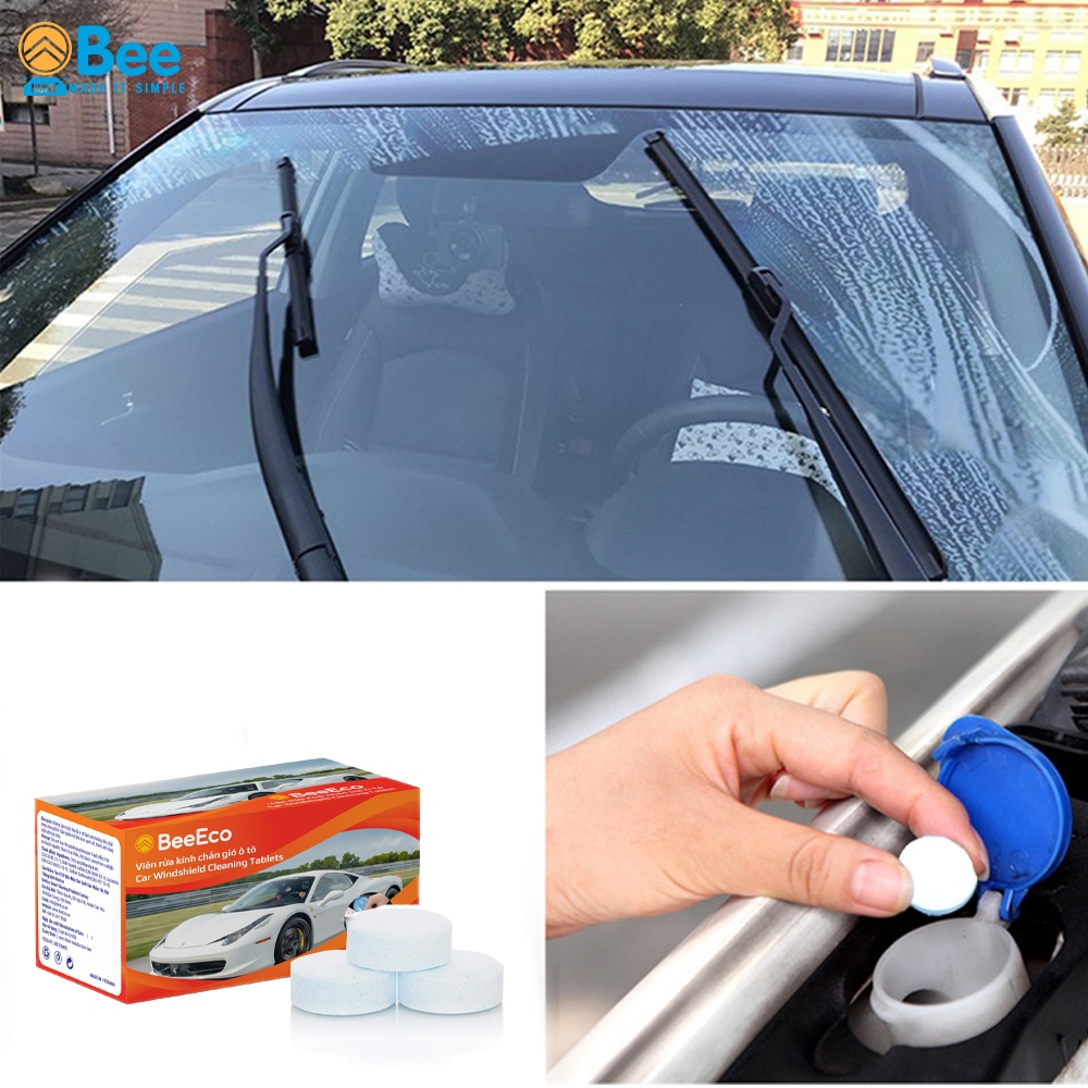 BeeEco Car Glass Cleaner Tablets box of 20 new technology to clean all stains on the glass surface