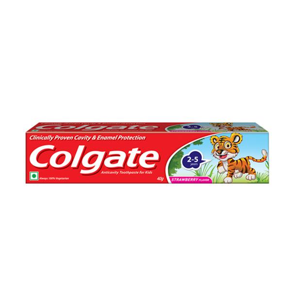 Colgate Toothpaste Anticavity for kids satrawberry flavor 40g - Tiger ( 2-5 years)