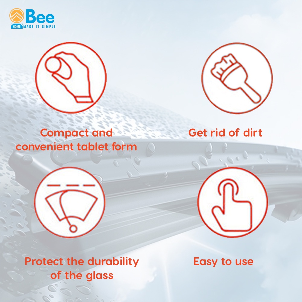 BeeEco Car Glass Cleaner Tablets box of 20 new technology to clean all stains on the glass surface