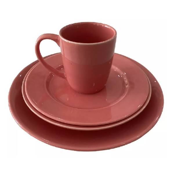 Red glazed porcelain tableware and durable material cup