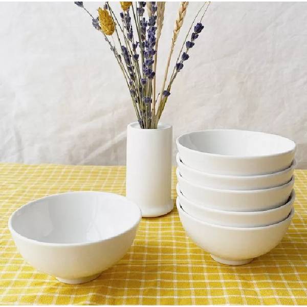 Wholesale durable white porcelain bowl simple design