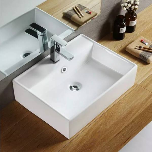 Wholesale modern elegant square design bathroom sinks with durable ceramic material