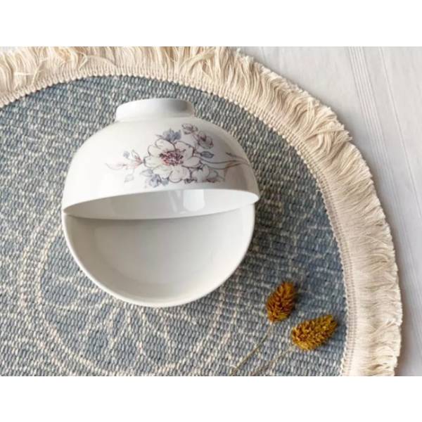 Modern elegant pattern printed ceramic rice bowl with durable ceramic material