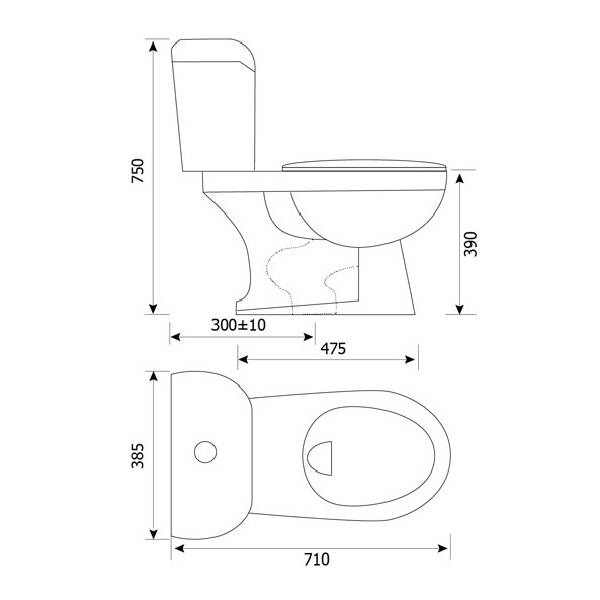 White blood toilet toilet with simple elegant design and durable material