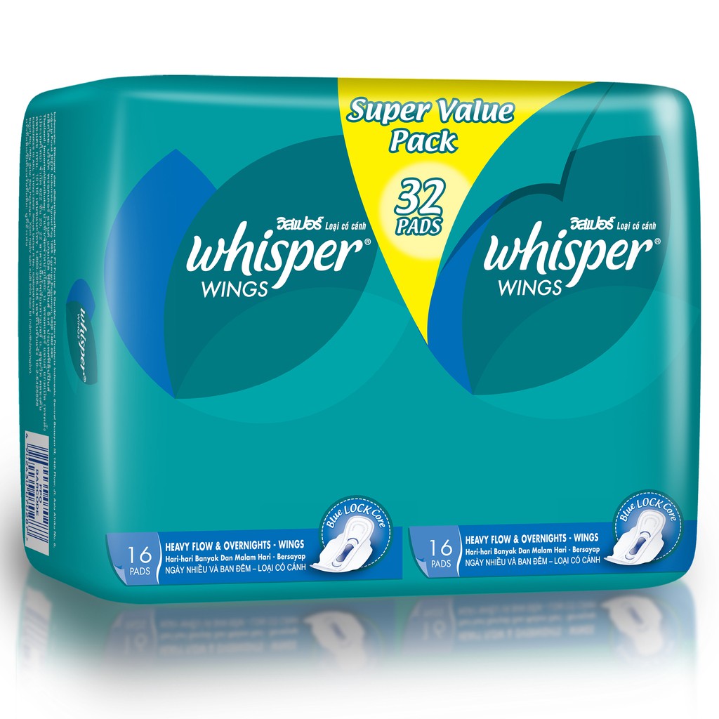 Whisper Heavy flo and Overnight Wings 32 pads