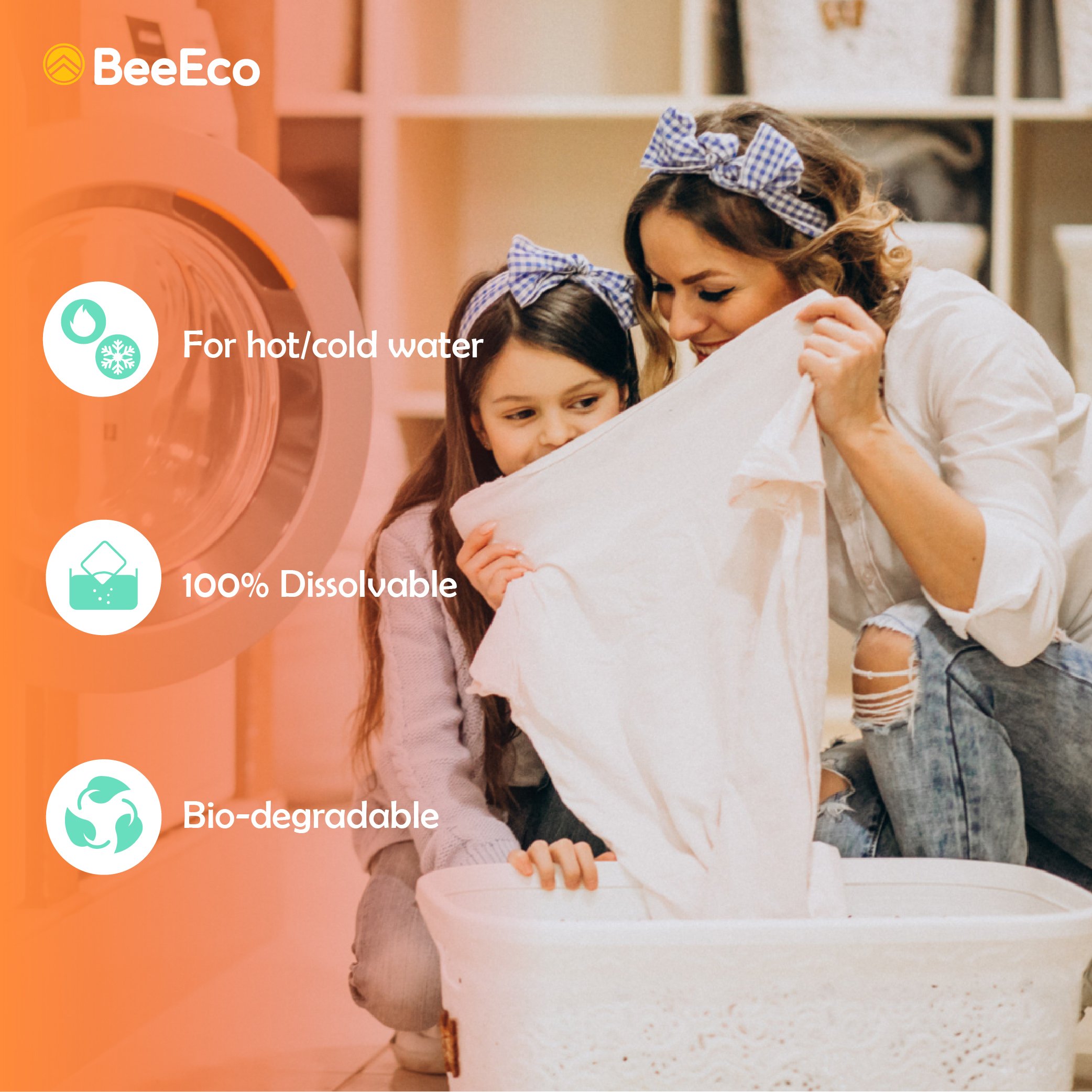BeeEco Laundry Tablet Eco Friendly Classic 80 Strip/ Box