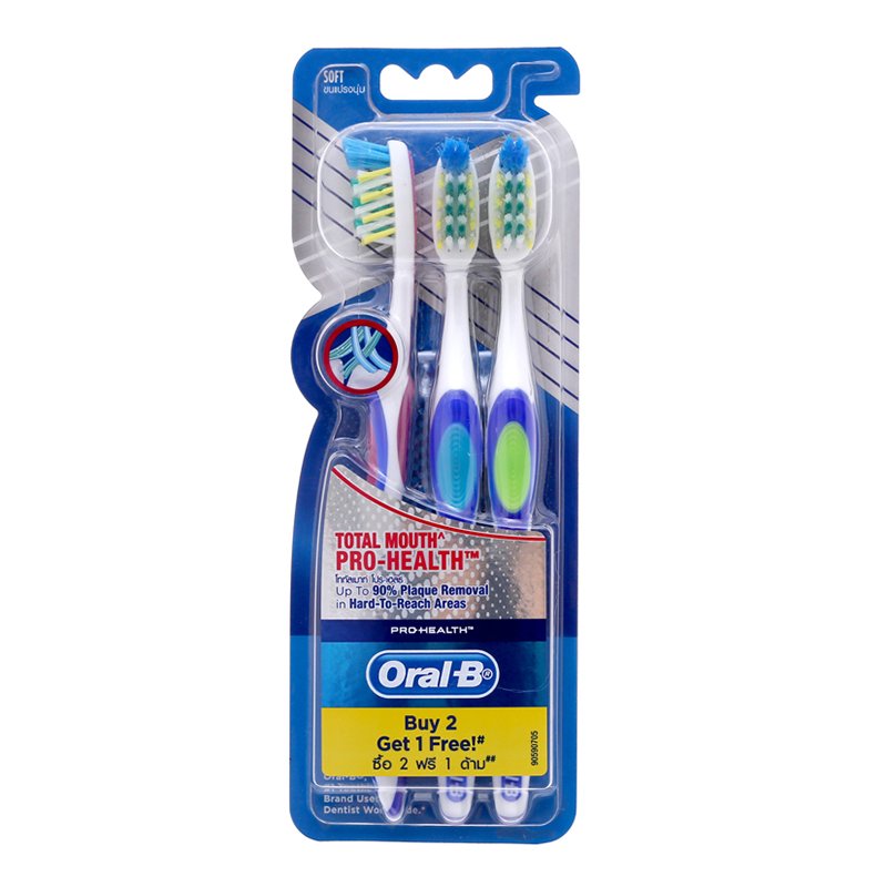 Oral B Total Mouth - Pro Health Buy 2 get 1 free - 3pc/pack , 6pack/box, 16 box/case